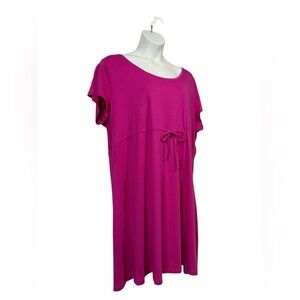 Jessica Fuchsia Drawstring Waist Midi Dress 3X